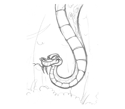 python snake character design sketch illustration