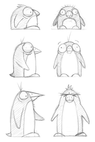 penguin character design concept sketch 02