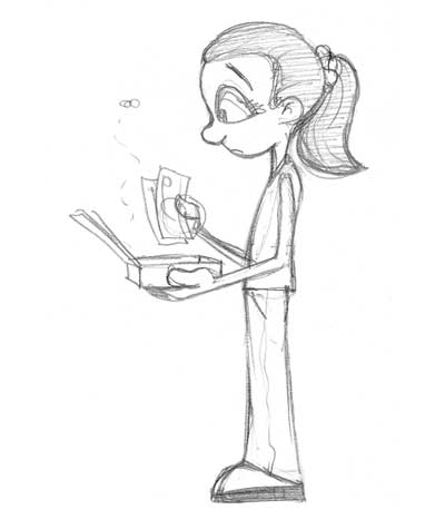 little girl character design sketch illustration
