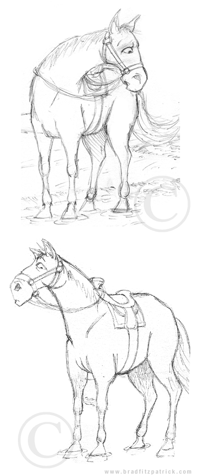 fashion drawing printable - home: Drawing a cartoon horse: printable drawing 