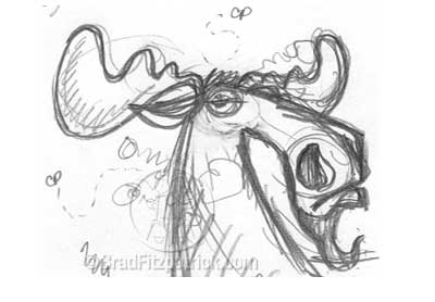 cartoon moose sketch drawing character design