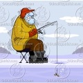 Cartoon Ice Fishing Clipart