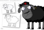 Cartoon Black Sheep Character Design