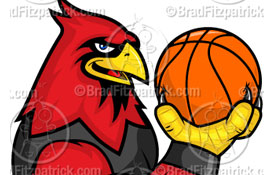 cardinals basketball mascot logo