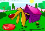 Vector Illustration of a Dog in a Doghouse