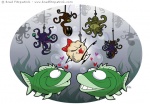 Vector Illustration of Fish being lured in by Sexy Bait.